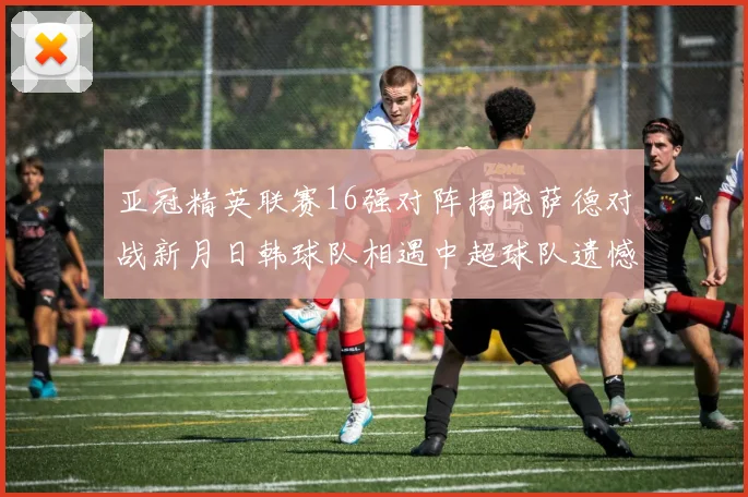 亚冠精英联赛16强对阵揭晓萨德对战新月日韩球队相遇中超球队遗憾出局